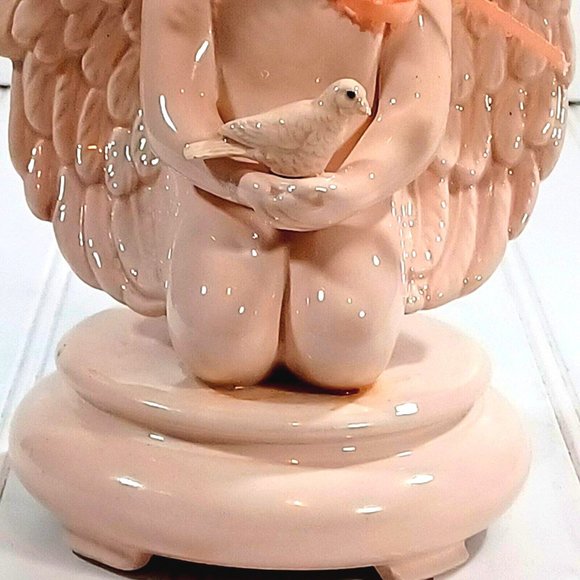 OOAK Baby Girl Angel Holding Dove Victorian Statue Cottage Shabby Chic Decor - Picture 10 of 15